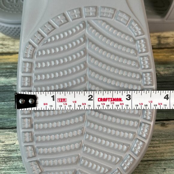 CROCS Slide Sandals Womens Size 7 Gray Rubber Lightweight Slip On Casual Comfort - Picture 9 of 11